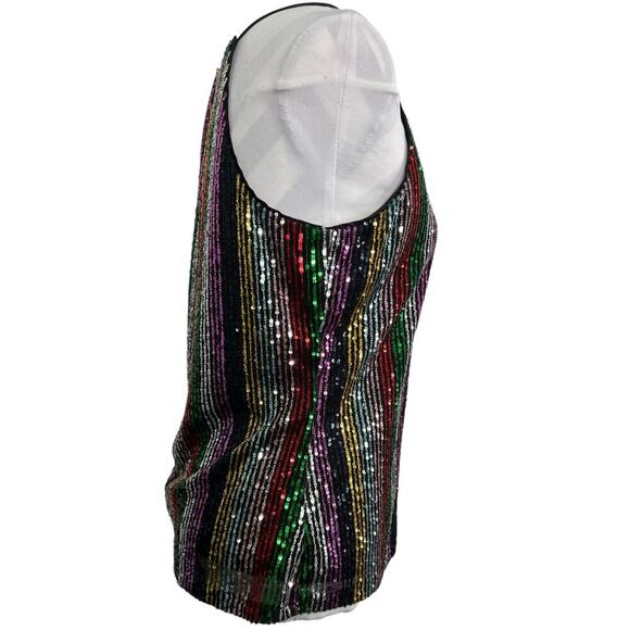 INC Rainbow Sequin Top Medium - Picture 6 of 11